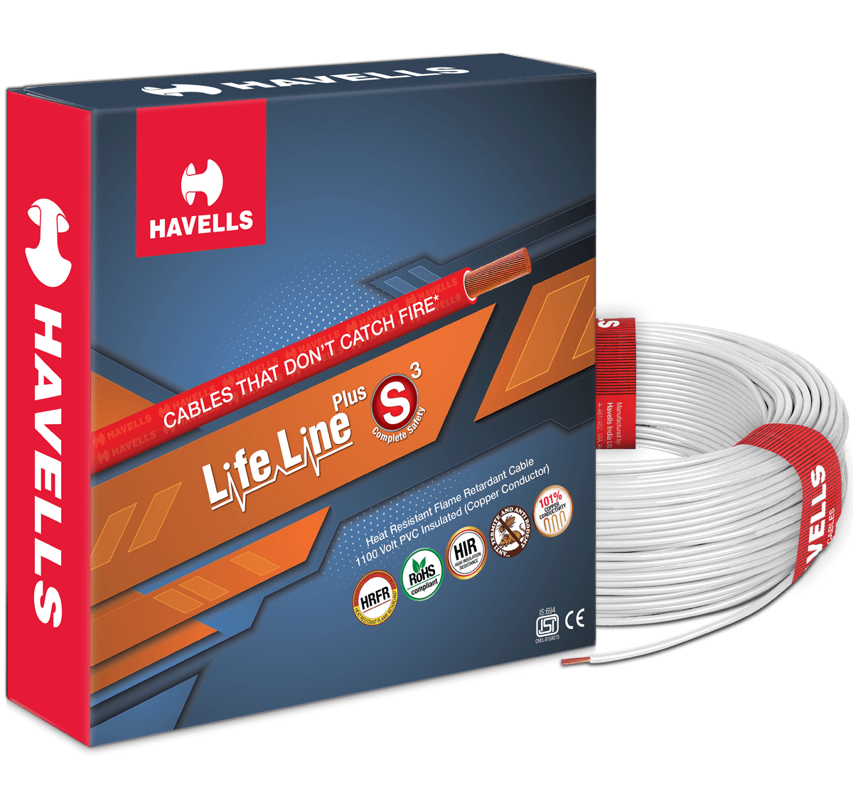 Havells Life Line Plus S3 PVC HRFR Cable
