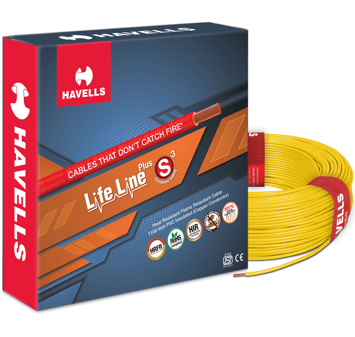 Havells Life Line Plus S3 PVC HRFR Cable